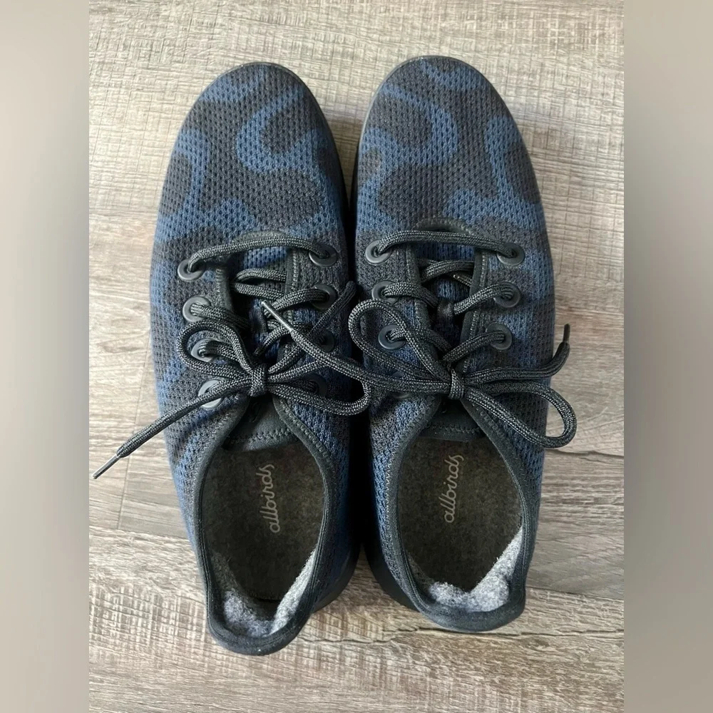 Allbirds Tree Runner Fungi 10 Camo Blue Black Limited Edition Shoe Gym Run Jog
